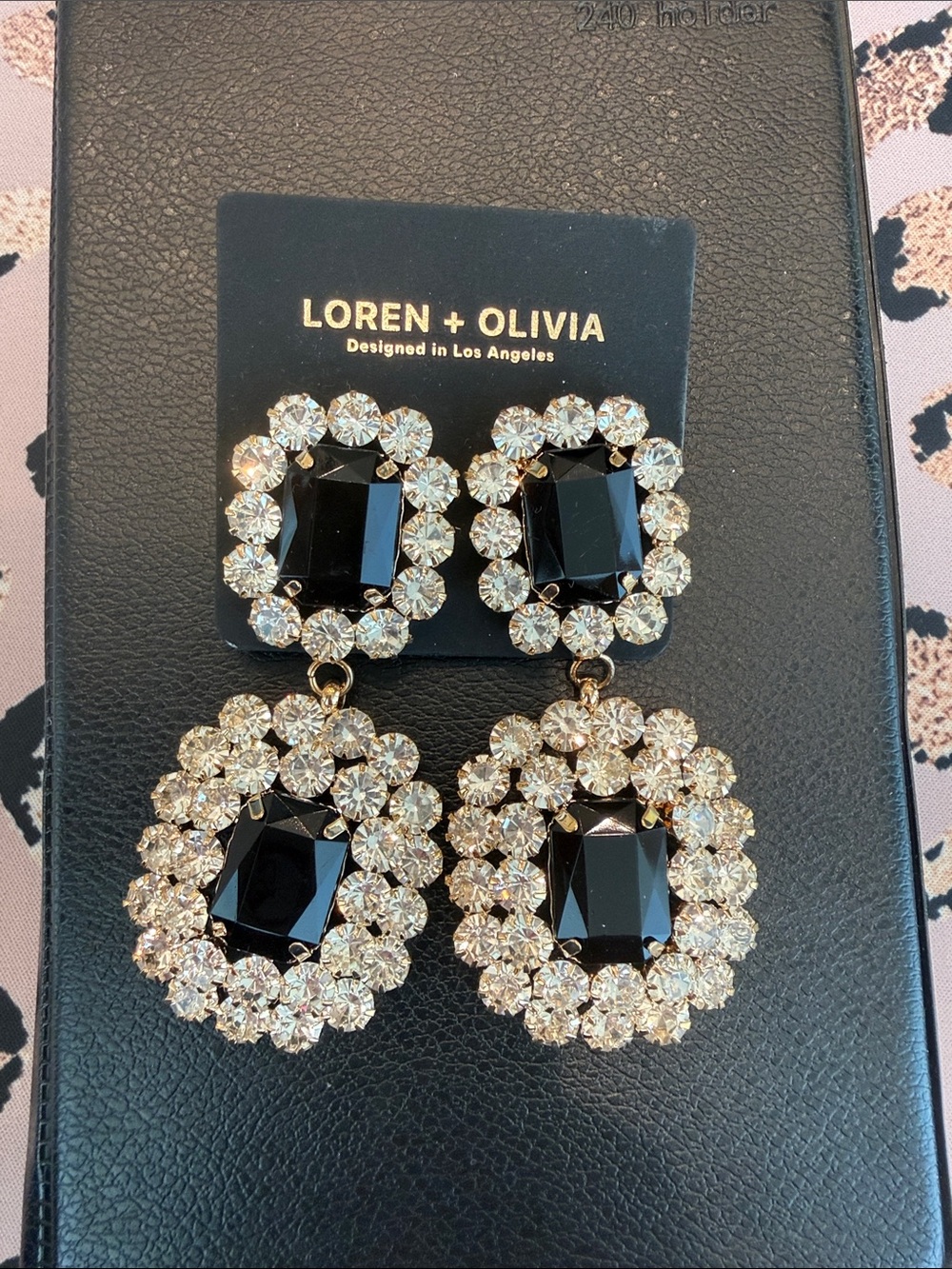Black Crystal Drop Earrings